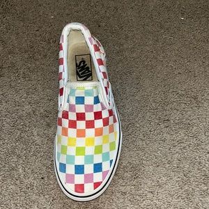 Rainbow checkered vans size 7.5